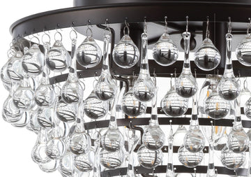 Toronto 16" Metal/Crystal LED Flush Mount - JONATHAN Y
